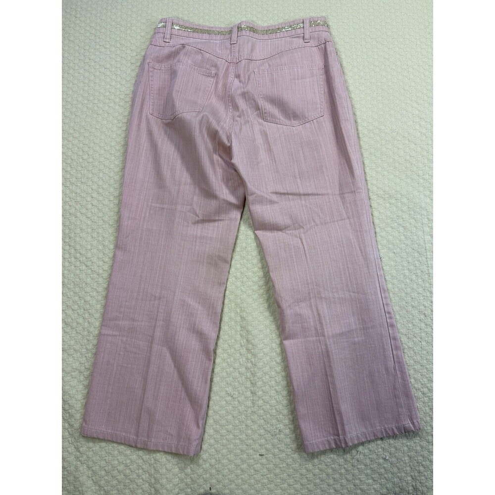 Nancy Bolen Hippie Jeans Embellished Mid Rise City Girl | Pink | Size 10 - Picture 8 of 13